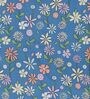 Blue Floral 280 TC Cotton Blend Single Bed Sized Bed Sheets With 1 Pillow Cover