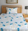 Multicolor Floral 280 TC Glace Cotton Single Bedsheet with 1 Pillow Cover