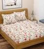 Multicolor Floral 280 TC Microfibre Fitted King Bedsheet 2 Pillow Covers