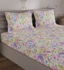 Multicolor Floral 300 TC 100% Cotton Double Bedsheet With 2 Pillow Covers Amorous Collection