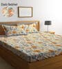 Multicolor Floral 300 TC Cotton Blend  Double Bedsheet with 2 Pillow covers
