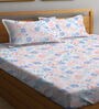 Multicolor Floral 300 TC Cotton Blend Double Bedsheet with 2 Pillow covers