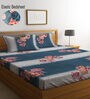 Multicolor Floral 300 TC Cotton Blend  Double Bedsheet with 2 Pillow covers
