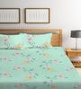 Multicolor Floral 300 TC Cotton Blend  Double Bedsheet with 2 Pillow covers