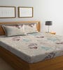 Multicolor Floral 300 TC Cotton Blend  Double Bedsheet with 2 Pillow covers
