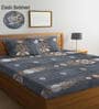 Multicolor Floral 300 TC Cotton Blend  Double Bedsheet with 2 Pillow covers