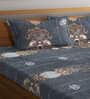 Multicolor Floral 300 TC Cotton Blend  Double Bedsheet with 2 Pillow covers