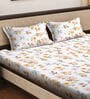 Multicolor Floral 300 TC Cotton Blend  Double Bedsheet with 2 Pillow covers