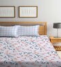 Multicolor Floral 300 TC Cotton Blend  Double Bedsheet with 2 Pillow covers