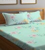Multicolor Floral 300 TC Cotton Blend  Double Bedsheet with 2 Pillow covers