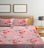 Multicolor Floral 300 TC Cotton Blend  Double Bedsheet with 2 Pillow covers