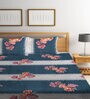 Multicolor Floral 300 TC Cotton Blend  Double Bedsheet with 2 Pillow covers
