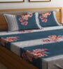 Multicolor Floral 300 TC Cotton Blend  Double Bedsheet with 2 Pillow covers