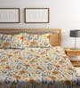 Multicolor Floral 300 TC Cotton Blend  Double Bedsheet with 2 Pillow covers