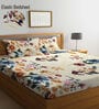 Multicolor Floral 300 TC Cotton Blend  Double Bedsheet with 2 Pillow covers