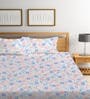 Multicolor Floral 300 TC Cotton Blend Double Bedsheet with 2 Pillow covers