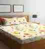 Multicolor Floral 300 TC Cotton Blend Queen Sized Bed Sheets with 2 Pillow Covers