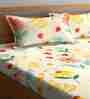 Multicolor Floral 300 TC Cotton Blend Queen Sized Bed Sheets with 2 Pillow Covers