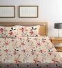 Multicolor Floral 300 TC Cotton Blend King Sized Bed Sheets with 2 Pillow Covers