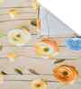 Beige Floral 300 TC Cotton Blend 7D King Size Double Bedsheet with 2 Pillow Covers