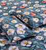 Grey Floral 300 TC Cotton Blend 7D King Size Double Bedsheet with 2 Pillow Covers