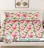 Multicolor Floral 300 TC Cotton Blend 7D King Size Fitted Double Bedsheet with 2 Pillow Covers