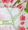 Multicolor Floral 300 TC Cotton Blend 7D King Size Fitted Double Bedsheet with 2 Pillow Covers
