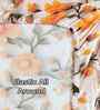 Orange Floral 300 TC Cotton Blend 7D King Size Fitted Double Bedsheet with 2 Pillow Covers