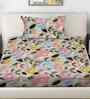 Multicolor Floral 300 TC Cotton Blend 7D Single Bedsheet with 1 Pillow Cover
