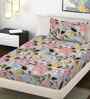 Multicolor Floral 300 TC Cotton Blend 7D Single Bedsheet with 1 Pillow Cover
