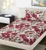 Multicolor Floral 300 TC Cotton Blend 7D Single Bedsheet with 1 Pillow Cover