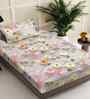 Multicolor Floral 300 TC Cotton Blend 7D Single Bedsheet with 1 Pillow Cover