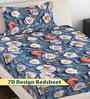 Multicolor Floral 300 TC Cotton Blend 7D Single Bedsheet with 1 Pillow Cover