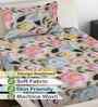 Multicolor Floral 300 TC Cotton Blend 7D Single Bedsheet with 1 Pillow Cover