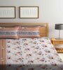 Multicolor Floral 300 TC Cotton Blend Double King Sized Bedsheet With 2 Pillow Covers
