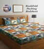 Multicolor Floral 300 TC Cotton Blend Double King Sized Bedsheet With 2 Pillow Covers