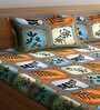 Multicolor Floral 300 TC Cotton Blend Double King Sized Bedsheet With 2 Pillow Covers