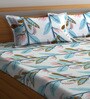 Multicolor Floral 300 TC Cotton Blend Double King Sized Bedsheet With 2 Pillow Covers