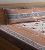 Multicolor Floral 300 TC Cotton Blend Double King Sized Bedsheet With 2 Pillow Covers