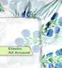 Multicolor Floral 300 TC Cotton Blend King Size Fitted Double Bedsheet with 2 Pillow Covers