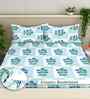 Multicolor Floral 300 TC Cotton Blend King Size Fitted Double Bedsheet with 2 Pillow Covers