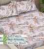 Multicolor Floral 300 TC Cotton Blend King Size Fitted Double Bedsheet with 2 Pillow Covers