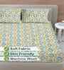 Multicolor Floral 300 TC Cotton Blend King Size Fitted Double Bedsheet with 2 Pillow Covers
