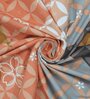 Multicolor Floral 300 TC Cotton Blend King Sized  Fitted Bedsheet With 2 Pillow Covers