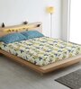 Multicolor Floral 300 TC Cotton Blend King Sized Bedsheet With 2 Pillow Covers