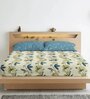 Multicolor Floral 300 TC Cotton Blend King Sized Bedsheet With 2 Pillow Covers