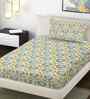 Multicolor Floral 300 TC Cotton Blend Single Bedsheet with 1 Pillow Cover