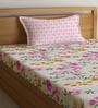 Multicolor Floral 300 TC Cotton Fitted Single Bedsheet with 1 Pillow Cover