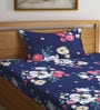 Multicolor Floral 300 TC Cotton Fitted Single Bedsheet with 1 Pillow Cover
