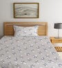 Multicolor Floral 300 TC Cotton Fitted Single Bedsheet with 1 Pillow Cover